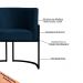 Poltrona Decorativa Sala de Estar Luana Base Preta Veludo Azul Marinho - Montanaris Decor