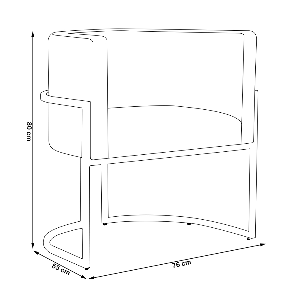 Poltrona Decorativa Sala de Estar Luana Base Preta Veludo Azul Turquesa - Montanaris Decor