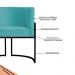 Poltrona Decorativa Sala de Estar Luana Base Preta Veludo Azul Turquesa - Montanaris Decor