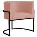 Poltrona Decorativa Sala de Estar Luana Base Preta Veludo Rosa - Montanaris Decor
