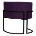 Poltrona Decorativa Sala de Estar Luana Base Preta Veludo Roxo - Montanaris Decor