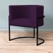 Poltrona Decorativa Sala de Estar Luana Base Preta Veludo Roxo - Montanaris Decor