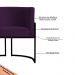 Poltrona Decorativa Sala de Estar Luana Base Preta Veludo Roxo - Montanaris Decor