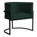 Poltrona Decorativa Sala de Estar Luana Base Preta Veludo Verde - Montanaris Decor