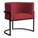 Poltrona Decorativa Sala de Estar Luana Base Preta Veludo Vermelho - Montanaris Decor