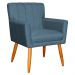 Poltrona Decorativa para Sala de Estar Cecília Linho Azul - Montanaris Decor
