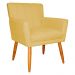 Poltrona Decorativa para Sala de Estar Cecília Suede Amarelo - Montanaris Decor