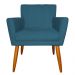 Poltrona Decorativa para Sala de Estar Cecília Suede Azul - Montanaris Decor
