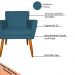 Poltrona Decorativa para Sala de Estar Cecília Suede Azul - Montanaris Decor