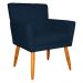 Poltrona Decorativa para Sala de Estar Cecília Suede Azul Marinho - Montanaris Decor