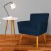 Poltrona Decorativa para Sala de Estar Cecília Suede Azul Marinho - Montanaris Decor