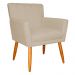 Poltrona Decorativa para Sala de Estar Cecília Suede Bege - Montanaris Decor
