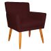Poltrona Decorativa para Sala de Estar Cecília Suede Bordô - Montanaris Decor