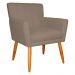 Poltrona Decorativa para Sala de Estar Cecília Suede Cappuccino - Montanaris Decor