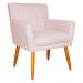 Poltrona Decorativa para Sala de Estar Cecília Suede Rosa Claro - Montanaris Decor