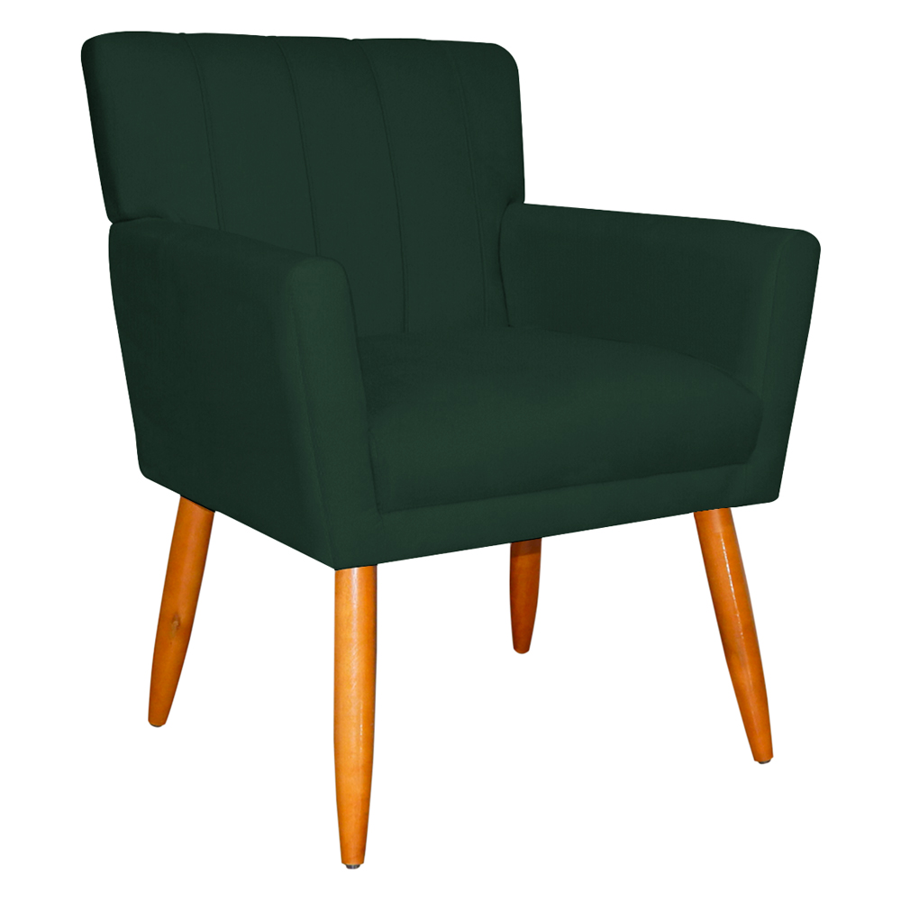 Poltrona Decorativa para Sala de Estar Cecília Suede Verde - Montanaris Decor
