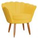 Poltrona Decorativa para Sala de Estar Charm Suede Amarelo - Montanaris Decor