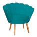 Poltrona Decorativa para Sala de Estar Charm Suede Azul Turquesa - Montanaris Decor