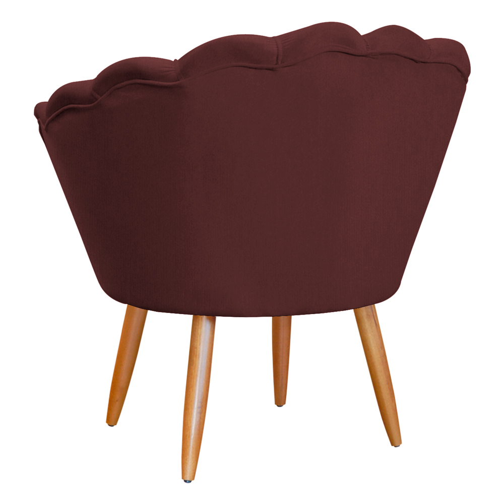 Poltrona Decorativa para Sala de Estar Charm Suede Bordô - Montanaris Decor