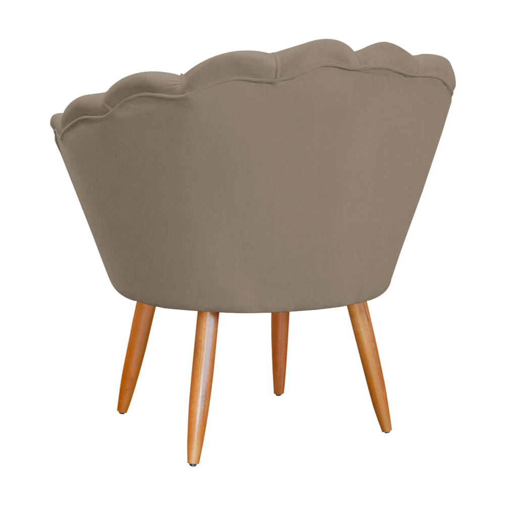 Poltrona Decorativa para Sala de Estar Charm Suede Cappuccino - Montanaris Decor
