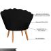 Poltrona Decorativa para Sala de Estar Charm Suede Preto - Montanaris Decor
