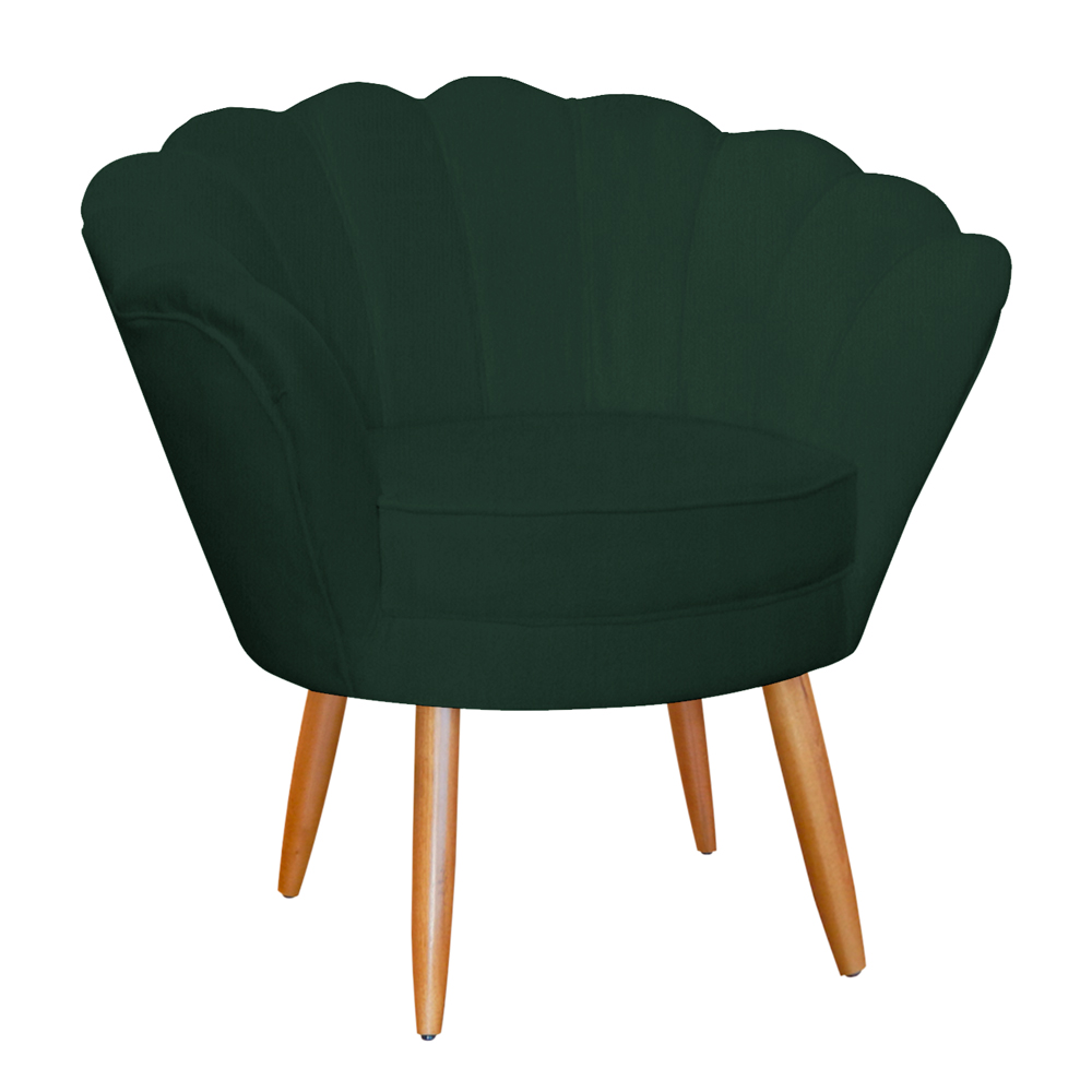 Poltrona Decorativa para Sala de Estar Charm Suede Verde - Montanaris Decor