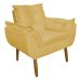Poltrona Decorativa para Sala de Estar Opala Suede Amarelo - Montanaris Decor