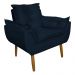 Poltrona Decorativa para Sala de Estar Opala Suede Azul Marinho - Montanaris Decor