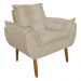 Poltrona Decorativa para Sala de Estar Opala Suede Bege - Montanaris Decor