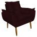 Poltrona Decorativa para Sala de Estar Opala Suede Bordô - Montanaris Decor
