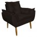 Poltrona Decorativa para Sala de Estar Opala Suede Marrom - Montanaris Decor