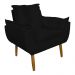 Poltrona Decorativa para Sala de Estar Opala Suede Preto - Montanaris Decor
