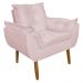 Poltrona Decorativa para Sala de Estar Opala Suede Rosa Claro - Montanaris Decor