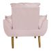 Poltrona Decorativa para Sala de Estar Opala Suede Rosa Claro - Montanaris Decor