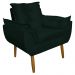 Poltrona Decorativa para Sala de Estar Opala Suede Verde - Montanaris Decor