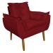 Poltrona Decorativa para Sala de Estar Opala Suede Vermelho - Montanaris Decor