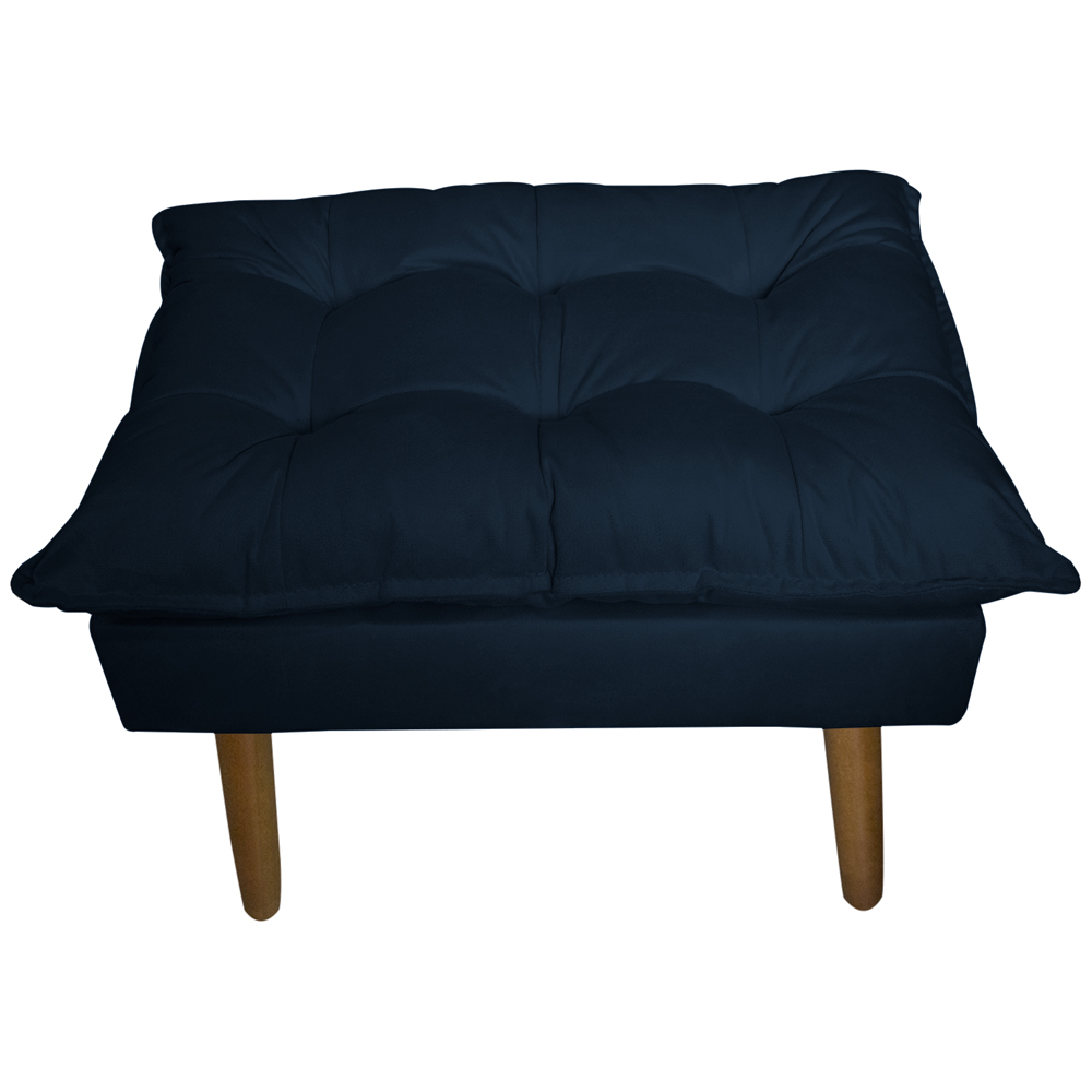 Puff Decorativo para Sala de Estar Opala Suede Azul Marinho - Montanaris Decor