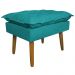 Puff Decorativo para Sala de Estar Opala Suede Azul Turquesa - Montanaris Decor