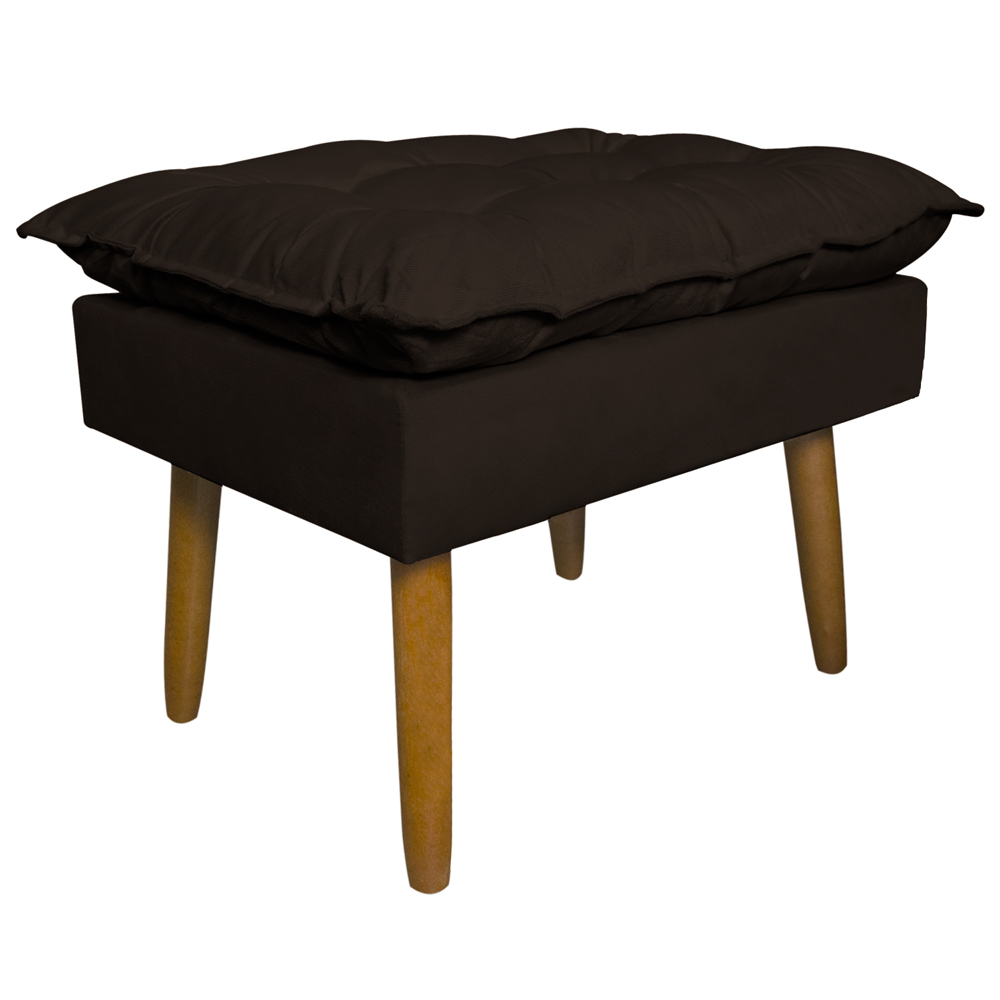 Puff Decorativo para Sala de Estar Opala Suede Marrom - Montanaris Decor