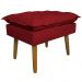 Puff Decorativo para Sala de Estar Opala Suede Vermelho - Montanaris Decor