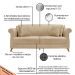 Sofá 2 Lugares para Sala de Estar 180cm Eva Linho Dourado - Montanaris Decor