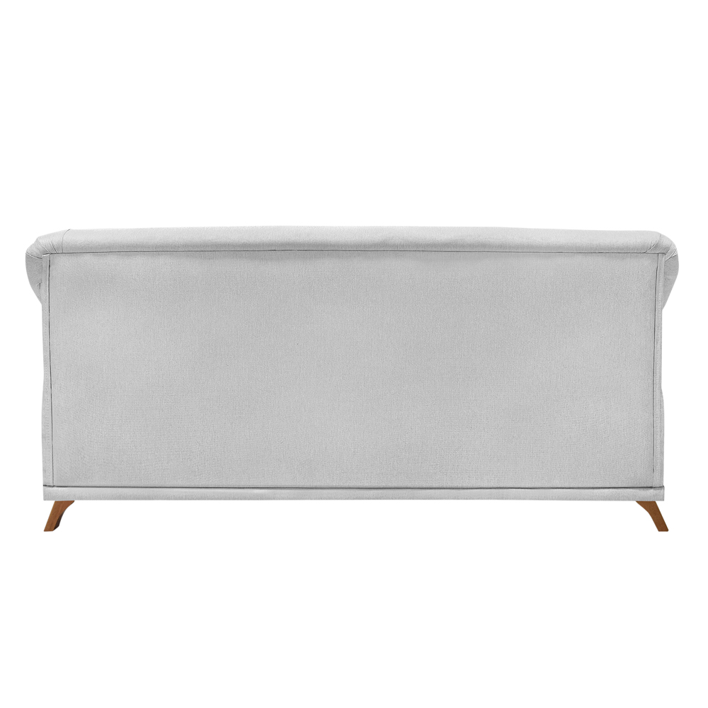 Sofá 3 Lugares para Sala de Estar 200cm Eva Linho Cinza Claro - Montanaris Decor
