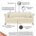 Sofá 3 Lugares para Sala de Estar 200cm Eva Linho Off White - Montanaris Decor