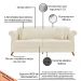 Sofá 3 Lugares para Sala de Estar 200cm Eva Linho Pérola - Montanaris Decor