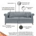 Sofá 3 Lugares para Sala de Estar 220cm Eva Linho Cinza - Montanaris Decor
