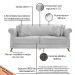 Sofá 3 Lugares para Sala de Estar 220cm Eva Linho Cinza Claro - Montanaris Decor