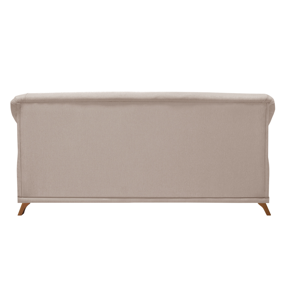Sofá 3 Lugares para Sala de Estar 220cm Eva Linho Marrom - Montanaris Decor