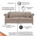 Sofá 3 Lugares para Sala de Estar 220cm Eva Linho Marrom - Montanaris Decor