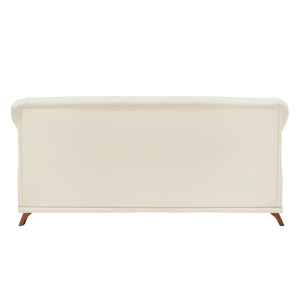 Sofá 3 Lugares para Sala de Estar 220cm Eva Linho Pérola - Montanaris Decor