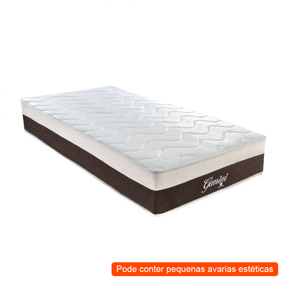 [OUTLET] Colchão Solteiro Gemini Molas Ensacadas (26x78x188) Grafite e Branco